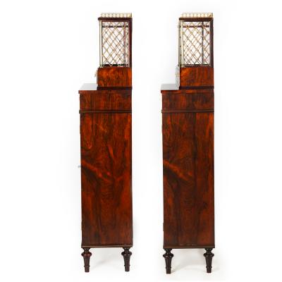 Pair of English Regency Rosewood Bookcase Cabinets att John McLean c 1820