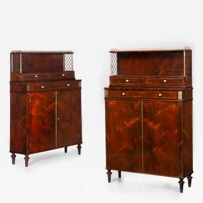 Pair of English Regency Rosewood Bookcase Cabinets att John McLean c 1820