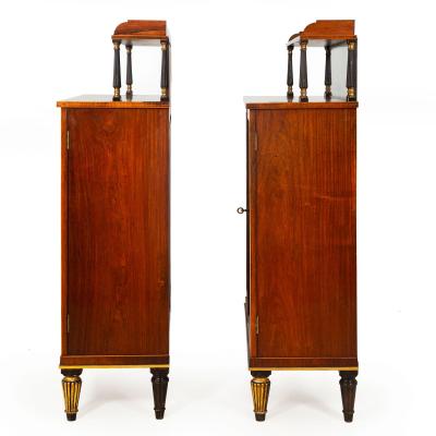 Pair of English Regency Rosewood Chiffoniers Cabinets Bookcases ca 1810