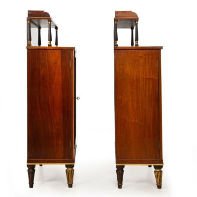 Pair of English Regency Rosewood Chiffoniers Cabinets Bookcases ca 1810
