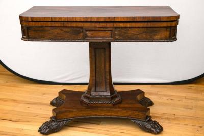 Pair of English Regency Rosewood Game Tables