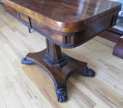 Pair of English Regency Rosewood Game Tables