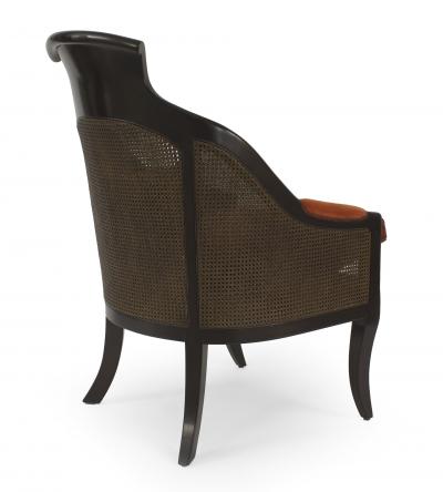 Pair of English Regency Rust Velvet Arm Chairs