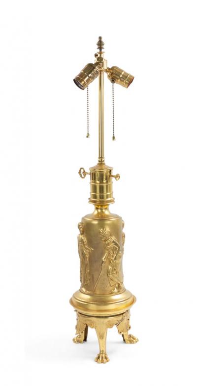 Pair of English Regency Style Bronze Dore Table Lamps