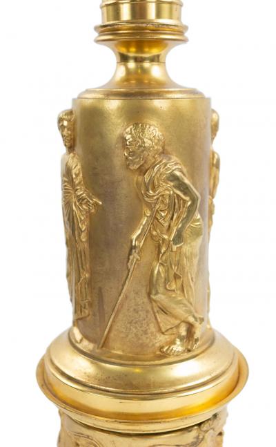Pair of English Regency Style Bronze Dore Table Lamps