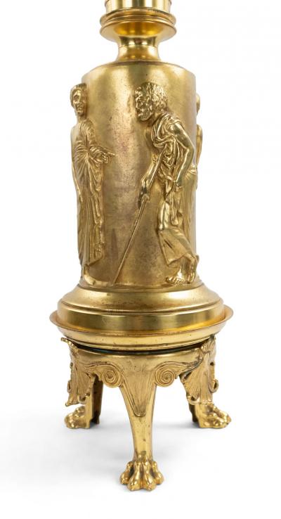 Pair of English Regency Style Bronze Dore Table Lamps