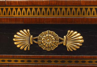 Pair of English Regency Style Ebonized Trill Doors Commodes