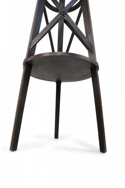 Pair of English Regency Style Tall Circular X Support Pedestals