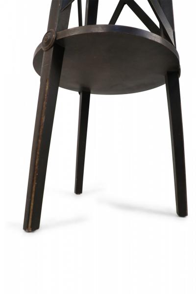 Pair of English Regency Style Tall Circular X Support Pedestals