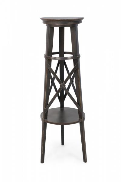Pair of English Regency Style Tall Circular X Support Pedestals