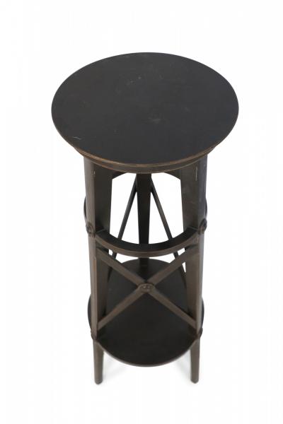 Pair of English Regency Style Tall Circular X Support Pedestals