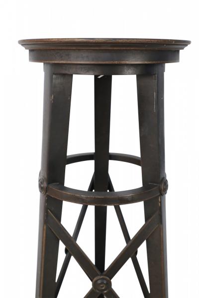 Pair of English Regency Style Tall Circular X Support Pedestals