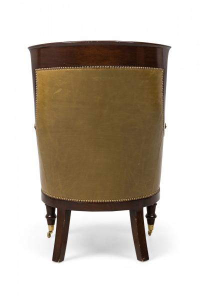 Pair of English Regency Style Upholstered Bergeres in Tapestry Fabric