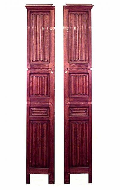 Pair of English Renaissance Carved Oak Panels