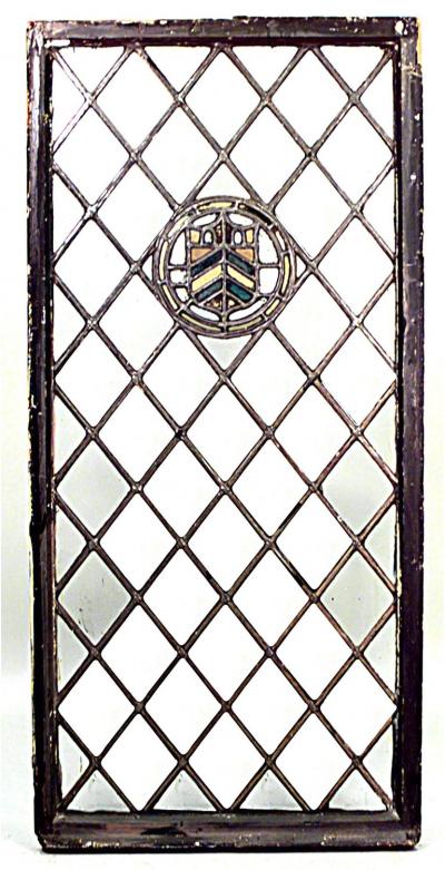 Pair of English Renaissance Revival Leaded Glass Windows