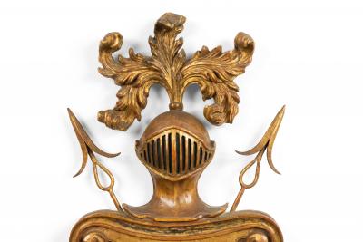 Pair of English Renaissance Style Gilt Metal and Fruitwood Wall Sconces