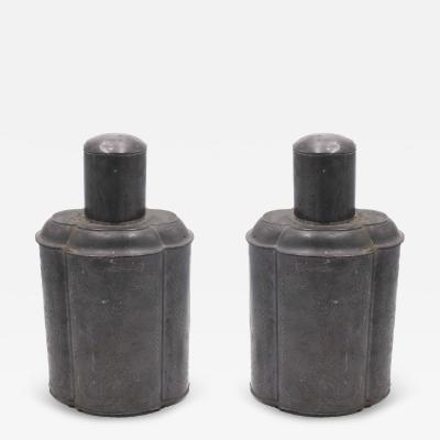 Pair of English Renaissance Style Pewter Tea Vases