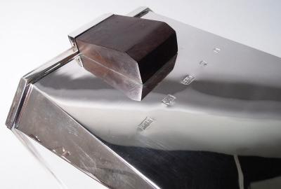 Pair of English Retro Deco Modern Sterling Silver Wine Coolers