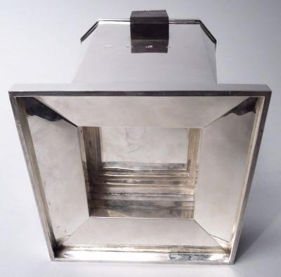 Pair of English Retro Deco Modern Sterling Silver Wine Coolers