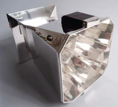 Pair of English Retro Deco Modern Sterling Silver Wine Coolers