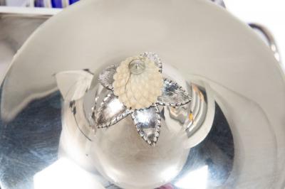 Pair of English Sheffield Silver Plated Cobalt Blue Glass Urns by Barker Ellis