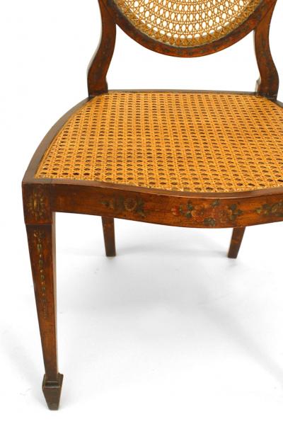 Pair of English Sheraton Shield back Side Chairs