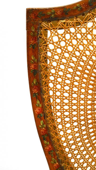 Pair of English Sheraton Shield back Side Chairs