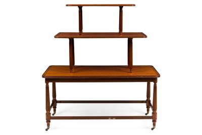 Pair of English Sheraton style 3 Tier Center Table