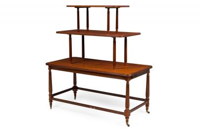 Pair of English Sheraton style 3 Tier Center Table