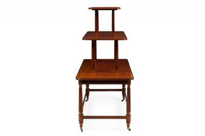 Pair of English Sheraton style 3 Tier Center Table