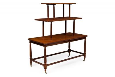 Pair of English Sheraton style 3 Tier Center Table