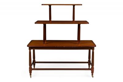 Pair of English Sheraton style 3 Tier Center Table