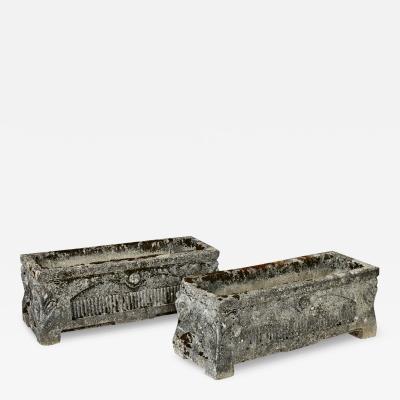 Pair of English Stone Garden Planters