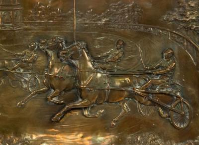 Pair of English Victorian Brass Horse Wall Plaques