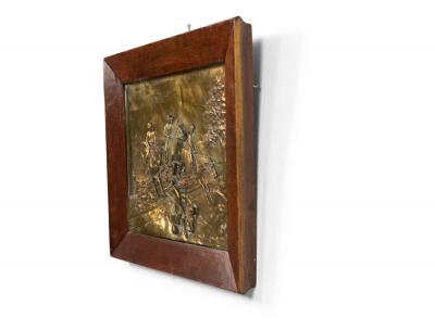 Pair of English Victorian Brass Horse Wall Plaques