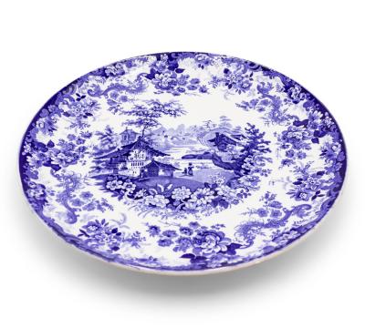 Pair of English Victorian Ceramic Floral Charger Plate