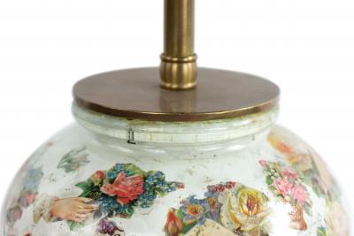 Pair of English Victorian Decoupage Table Lamps