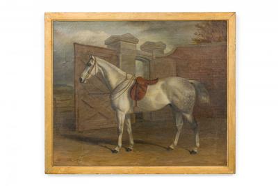 Pair of English Victorian Horse Oil Paintings