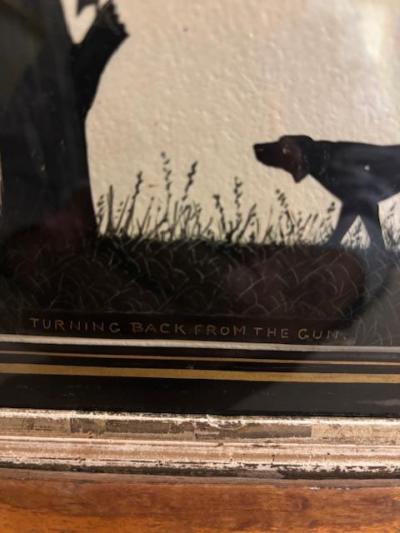 Pair of English Victorian Hunting Scence Glass Silhouettes