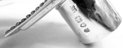 Pair of English Victorian Neoclassical Column Candlesticks 1893