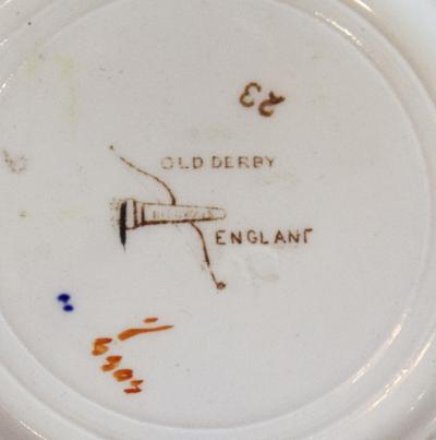 Pair of English Victorian Old Derby Porcelain Bowls