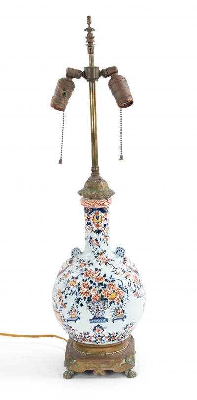 Pair of English Victorian Porcelain Table Lamps