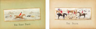 Pair of English Victorian Silk Embroidered Hunting Scenes