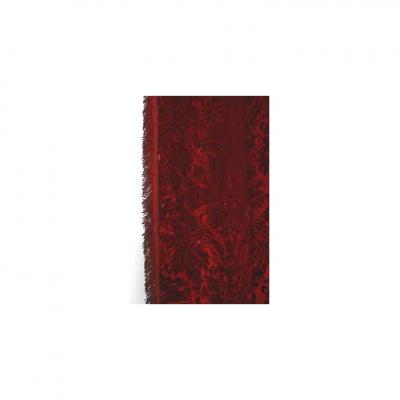 Pair of English Victorian Style Burgundy Cut Velvet Drapes