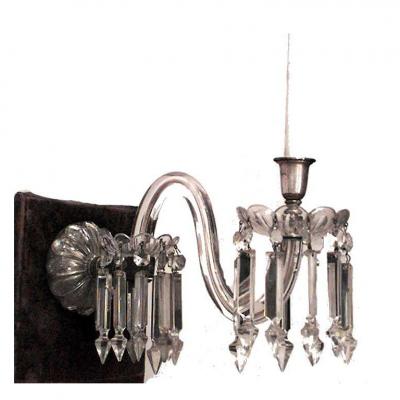 Pair of English Victorian Waterford Crystal Wall Sconces
