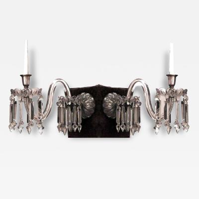 Pair of English Victorian Waterford Crystal Wall Sconces
