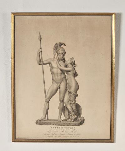 Pair of Engravings of Mars and Venus Italy circa 1880