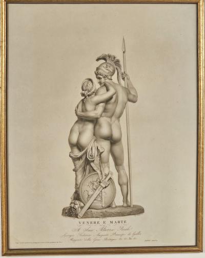 Pair of Engravings of Mars and Venus Italy circa 1880