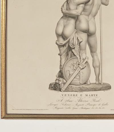 Pair of Engravings of Mars and Venus Italy circa 1880