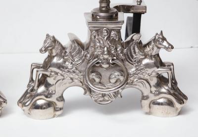 Pair of Enormous Late 19th Century English Vintage Fireplace Andirons